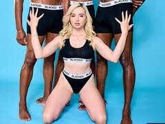 Nasty interracial double penetration with a young blonde Lexi Lore