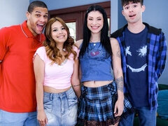 Awesome foursome action with Raven Lane and Kate Legend