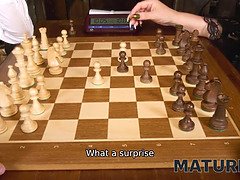 Chess game ends for mature and her young rival with hot sex