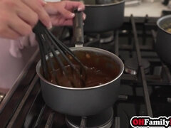 Wood and cooking time for kinky honies Jamie Michelle and teenie Kyler Quinn