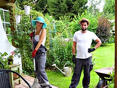 Hanrei, Hardcore, Utendørs, Synsvinkel, Barbert, Tattovering, Pupper, Kone