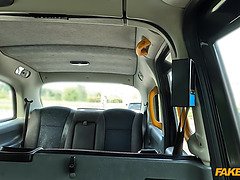 Petite London Teen with gorgeous body teases driver before struggle with his massive cock in fake taxi