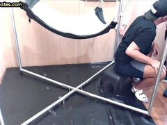 Moustache mature anally ravaged on sex swing