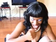 Gorgeous Black Gives A Hand Job