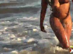 아기, 해변, 큰 가슴, 흑인, 에보니, 공개적인, 혼자, 젖가슴