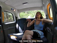 Amateur cab girl bouncing on driver's cock for a better price