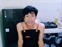 아시안, 큰 음경, 약간 뚱뚱한, 사정 샷, 게이, 수음, 현실, 혼자