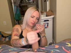 Sexy white girl with blue eyes and a juicy booty from the club comes home and has raw sex