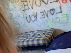 Amatør, Blondine, Europærer, Tysk, Naturlige bryster, Udendørs, Offentlig, Solo