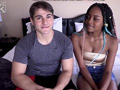 Hot 18yo interracial couple pound hard!