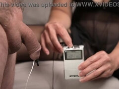 Hot Wife Gets Hands Free Orgasm from E-Stim & Cum on Pussy