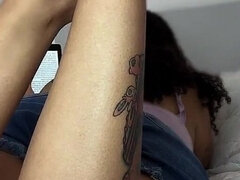 Curvy Girl Relaxing with a Book on Bed and Farting