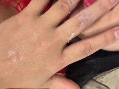 Masked Cheating Wife Masturbates for Her Lover in Secret, Getting Her Tight Pussy Completely Wet