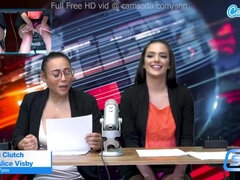 Carmela Clutch and Alice Visby ride the sybian till the orgasm live on air - Alice visby