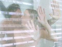 Insatiable blonde copulates with black friend in the shower