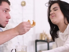 Pijpbeurt, Sperma shot, Tiener, Tieten likken