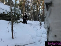 Stranger Facefuck and Rough Sex Babe Outdoor in the Wood - Cum in Pussy