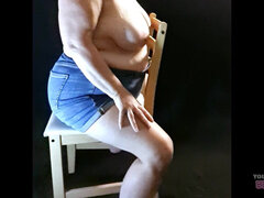 Erotic Photoshoot - Big Mature Saggy MILF Tits Tastefully Filmed While Posing for Some Photos for My Swingers Profile