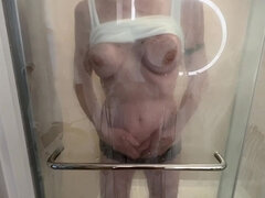 아마추어, 아메리카인, 유럽인, 머리카락이 많은, 힐, 보지, 스타킹