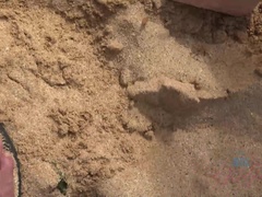 Пляж, Минет, Ноги, Дрочка ногами, Голышом, Оргазм, На природе, На публике