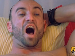 Faux hostel - crazy funny plumper stunners cream and squirt over aussie backpacker