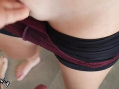 Leie, Grosser arsch, Kitzler, Paar, Spermaladung, Höschen, Pov, Muschi