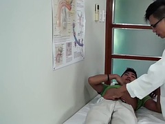 Amateur Asian twink fucked by doctor before enema