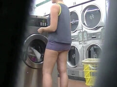 Helena Price Public Laundry Upskirt Flashing Tease! Exhibitionist MILF Vs College Voyeur at the laundry! (Part2)