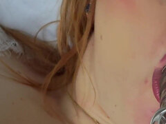 Dildo, Frau, Masturbation, Mutti, Natürlichen titten, Muschi, Rotschopf, Solo