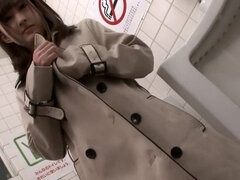 Alluring Japanese female in ultra glam fetish fun in public