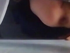 Guy tied her legs and opens her tight ass