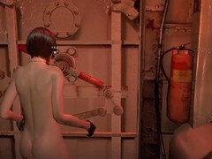 Nude gamer plays Resident Evil in a revealing mod