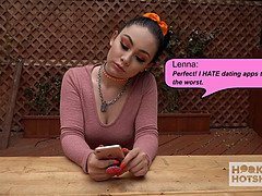 Aubrey Luna & Lenna Lux get down and dirty with rough pounding & cum in mouth