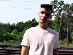 Leie, In den arsch, Grosser schwanz, Blasen, Europäisch, Schwul, Im freien, Pov