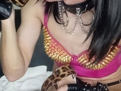 Dildo, Fetysz, Obcasy, Domowej roboty, Ladyboy, Chudy, Solo, Hiszpański