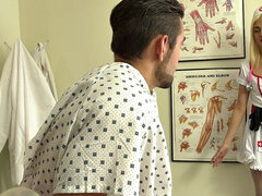 Anal, Blondin, Avsugning, Brunett, Doktor, Handskar, Mellanrasig, Stockings