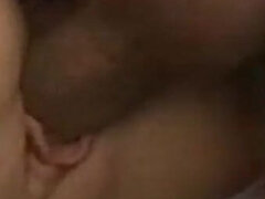 Threesome double penetrated ass fucking threesome in the pool table