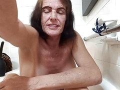 Leie, In den arsch, Bad, Dildo, Masturbation, Abendanzug, Solo