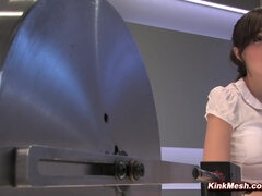 Hairy pussy teen machine fucked in a wet cunt