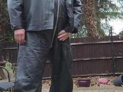 Leie, Leder, Masturbation, Im freien, Solo