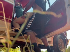 Stop Back Roading and Fuck Me - Outdoor Sex Almost Caught