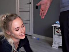 Step mom saw my schlong and wished to deep-throat it, jism on her rosy pussy