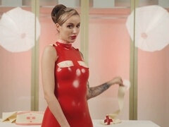 Ass, latex nurse, clinic