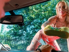 Beauty blonde Phoebe Adams hottie fucked in the doggy style