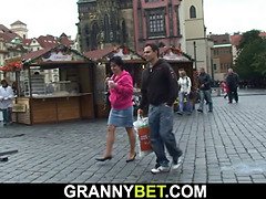He brings old granny home for sex-play