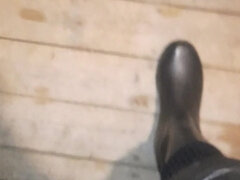 Enthousiasteling, Fetisj, Leer, Buiten, Alleen