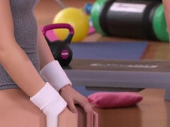 Tiny waist teen 18+ gets licked after fitness class