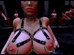 Tridimensionnel, Femme dominatrice, Jeux, Latex