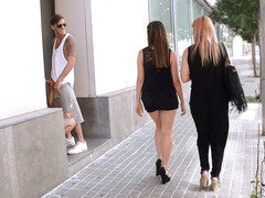 Blondin, Bystig, Blottande, Utomhus, Offentlig, Softcore, Solo, Retas