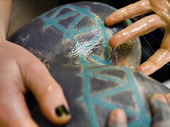 In den arsch, Fingern, Faustfick, Absätze, Lesbisch, Muschi, Rock, Vibrator